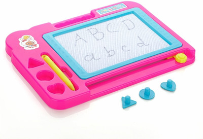 CHANAK Plastic Magnetic Slate for Kids, Easy to Write & Erase Drawing Doodle Board(Pink)