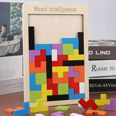MAAUVTOR Wooden Russian Blocks Puzzle for Kids Adult, Wood Intelligence Jigsaw Puzzle Toy(Multicolor)