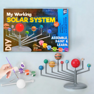 SARASI Working Solar System, Assemble, Paint & Learn [Pack of: 1](Multicolor)