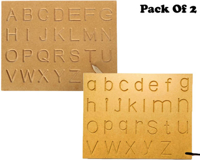 SHALAFI COMBO Learning Alphabet Writing Tracing Board+Small Alphabet Practice Slate Game(Beige)