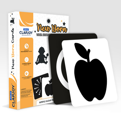 Clapjoy Black & White 20 Flash Cards for New Born Babies of Age 0-6 Months(Multicolor)