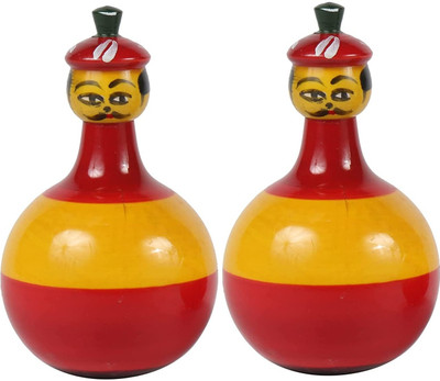 Kishore collection Wooden Dancing Dolls for Kids Set of 2 Pieces Develops Curiosity & Motor Skills(Multicolor)