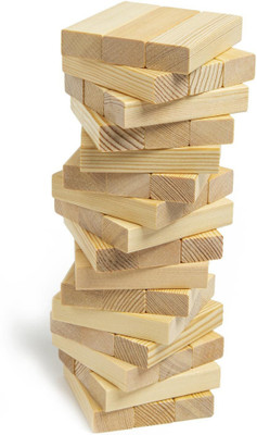 Tvm Tumbling Tower Game for Kids and Adults Stacking Game Wood Blocks 54 Pcs(Brown)