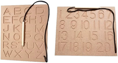 SHALAFI Handwriting Learning Slates Numeric 1-20 & AtoZ Practice Tracing Writing Board(Beige)