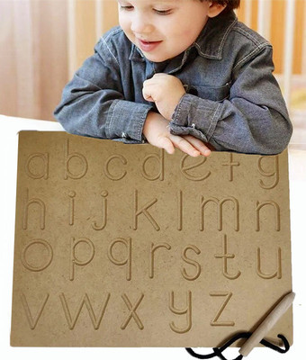 SHALAFI Learning Alphabet Tracing Slate Small abc Writing Practice Boards for Kids(Grey)