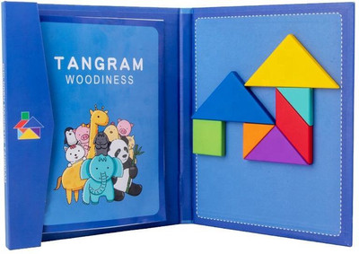 Dorytoys Colorful Wooden Tangram – Foldable Magnetic Puzzle Book(1 Pieces)