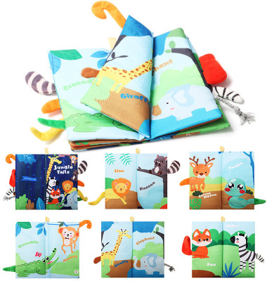 Verilux Cloth Books for Babies 0 to 3 Years Sensory Books with Animal Tails and Sounds(Blue)