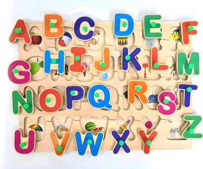 Alafi Best Price Capital Alphabets Letters Learning Educational Puzzle Toy for Kids-3(Multicolor)