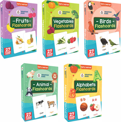 spartan kids Early Learning Flash Cards For Kids 1 Year To 6 Year Kids (Combo)(Multicolor)