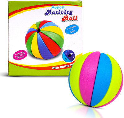 Toy Cloud Musical Activity Ball with Rattle Toy for Babies, Easy-to-Assemble Sensory Ball(Multicolor)