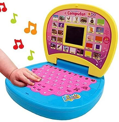TURTLEINDIA Mini Laptop for Kids - Learning Alphabet and Numbers with LED Display and Music(Multicolor)