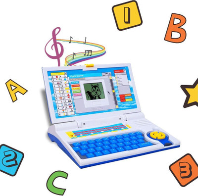 JR CLUB Educational Computer ABC and 123 Learning Kids Laptop with LED Display and Music(Multicolor)