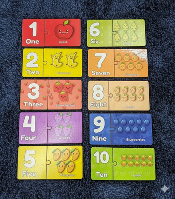 Esptronics 1-10 Wooden Numbers Puzzle Toy Educational Montessori Game for Kids Learning(Multicolor)