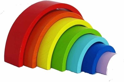 NANHE SHARKS Toys 7 PC Wooden Rainbow Stacker(Multicolor)