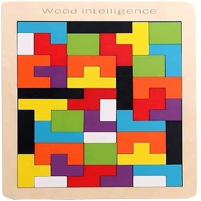 Spylark Wooden Toy Shape Block Puzzle For Kids/Adults (Pack of 1)(Multicolor)