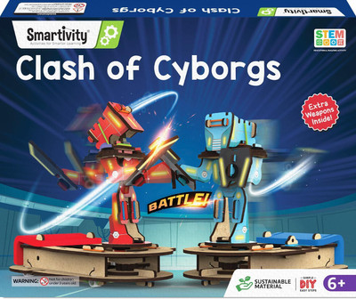 Smartivity STEAM Warriors: Clash of Cyborgs ,STEM DIY Fun Toy, Educational & Construction based Activity Game Kit for Kids 6 to 14, Best Gift for Boys & Girls, Learn Science Engineering Project, Made in India, By IIT Delhi Alumni(Multicolor)