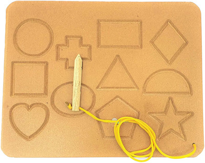 SHALAFI Writing Practice Geometric Shapes Tracing Boards Game for Kids Learning Toys(Beige)