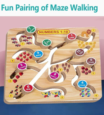 Plus Shine Practicing Number/Counting Letters Matching Learning Tracing Board/Slate/Puzzle(Beige)