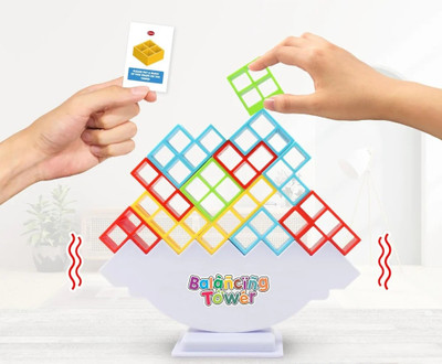 SAJANA Tetra Tower Balance Game – 48Pcs Stacking Blocks Toy for Kids & Family(Multicolor)