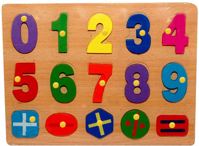 FORSIKHA Wooden Counting Numbers Montessori Educational Puzzle Toys Kids Counting Board(Multicolor)