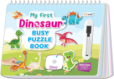 GO WOO My First Dinosaur Busy Puzzle Book : Splash and Tear proof - Kids Activity Book(Silver)