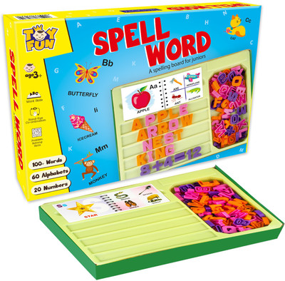 Toy Fun Educational Spelling Word Puzzle Spell Board Game for Kids of Age 3 Years Above(Multicolor)