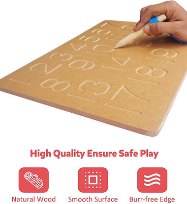 SHALAFI 1-20 Counting Practice Learning Board Slates Educational Tracing Board+3in1 Book(Beige)