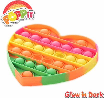 Aditi Toys Pop It Fidget Toys, Pop it Rainbow (Pop it Heart)(Multicolor)
