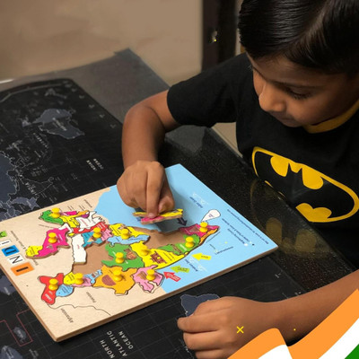 RITSKART India Map States & capital Jigsaw Puzzles Educational /Learning Toys for kids(Multicolor)
