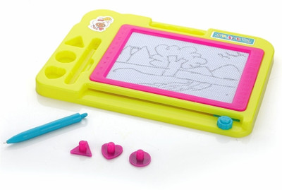 333MART Plastic Magnetic Slate for Kids, Easy to Write & Erase Drawing Doodle Board(Yellow)