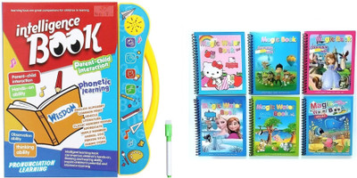KC COLLECTION Study Book & Magic Water Drawing Book Combo for Kids(Multicolor)