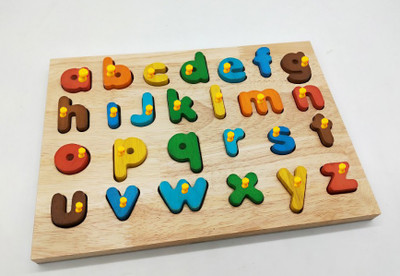 SHALAFI Educational Learning Slate Toys Kids Small Alphabets Matching Puzzle Board Game(Beige, Multicolor)