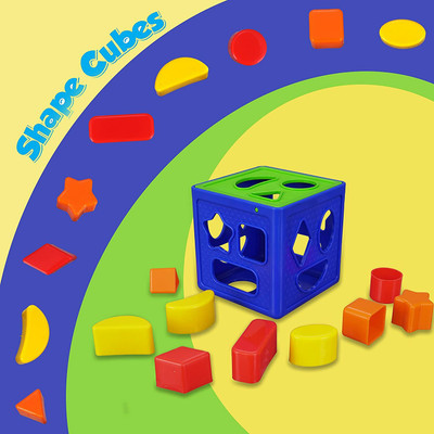BHVMEY Cube shape sorter cube Activity Fun Geometrics Shape Blocks Educational Toys(Multicolor)