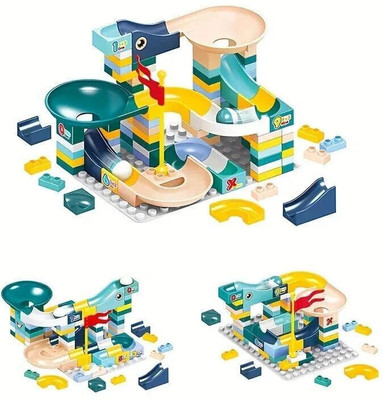 MANAKI ENTERPRISE 88PCS Assembly Block Marble Run Slide Track Building Blocks Funnel DIY Sets(Multicolor)
