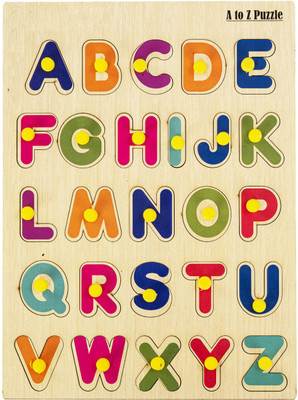 GAMLOID Capital Alphabet Puzzles Educational Learning ABC Letters Board Toy(Brown)