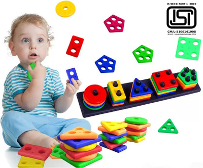 BOZICA Learning Educational Geometric Color & Shape Sorter Puzzle(26 Pieces)