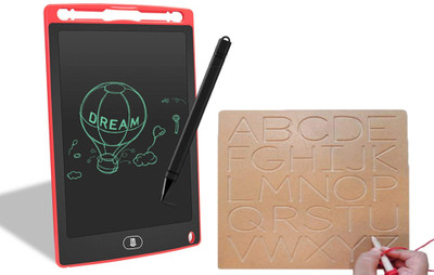 SHALAFI Capital Alphabet Tracing Board Writing Practice Slate +LCD WritingTablet/Pad(Beige, Multicolor)