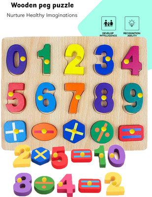 FORSIKHA Montessori Toys 0to10 Number Counting Puzzle Mathematical Signs Learning Board(Multicolor)