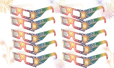 Edu10ment.in Diwali Fireworks Diffraction Glasses, Starburst Effect in Rainbow Frame Pack 10(Multicolor)