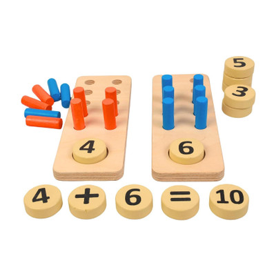 Baba Fab Montessori Math Learning Kit for Kids| Wooden Counting Peg Board,Numbers & Games(Multicolor)