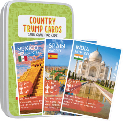 Cocomoco Kids Country Trump Cards Geography Educational Game(Multicolor)