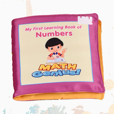Aksmit Numbers Mini Cloth Book - Tear-Resistant, Baby-Safe, Washable Learning Toy(Grey)