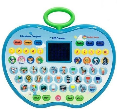 Pulsbery English Learner Educational Laptop-Apple Shaped-LED Display and Fun Music(Multicolor)