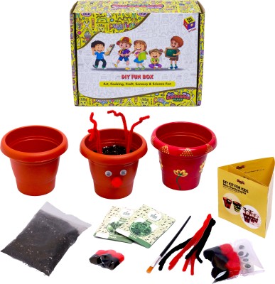 Awesome Place Mini Gardening Kit Organic Soil,Plant & Plough Seeds,Birthday Gift For Kids(Multicolor)