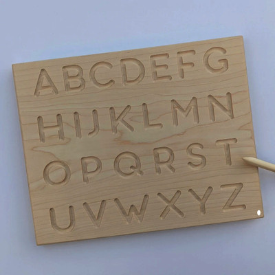 Plus Shine Practicing Capital Alphabets Hand-Writing Learning Tracing Board/Slate/Toys(Beige)