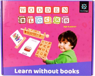 MetClap Wooden Alphabet and Word Building Toy for Kids (Age 4+)(Multicolor)