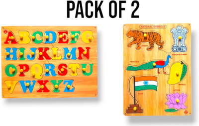 VSINDIA Combo Of Colorful Capital ABC with National Symbol Puzzle Board for kids(Multicolor)