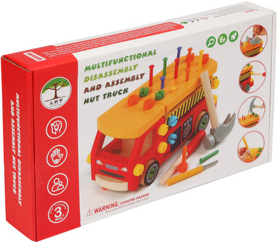 Funfantasy Multifunctional and Assembly Nut Truck | Educational Building Toy for Kids(Multicolor)