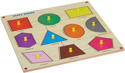 Plus Shine Geometric Shape Puzzle Board Sorting Game Stacking Blocks,Shape Matching Toys(Beige, Multicolor)