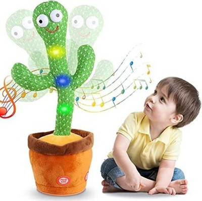 SALEOFF Dancing Talking Cactus Plush Toy, Wriggle, Singing, Repeats What You Say-149(Green, Brown)